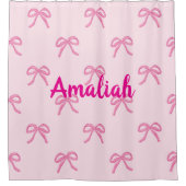 Rideaux De Douche Nom personnalisé Pink Bow Coquette (Devant)