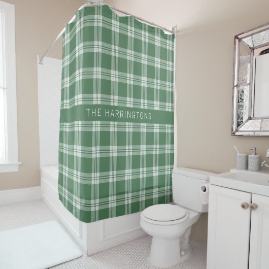 Rideaux De Douche Nom personnalisé Plaid / Tartan Motif (En situation)
