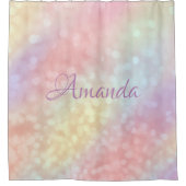 Rideaux De Douche Nom Sparkly Monogram Rose Rose Blush Unicorn (Devant)