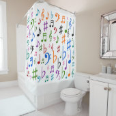 Rideaux De Douche Nombreuses notes et symboles musicaux (En situation)
