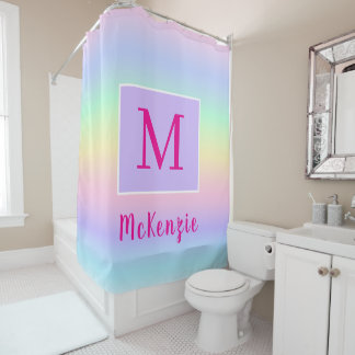 Rideaux De Douche Noms personnalisés arc-en-ciel pour filles