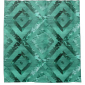 Rideaux De Douche Nordic Molten Jade | Vert géométrique Abstrait (Devant)