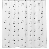 Rideaux De Douche Note musicale Simple Noir et Blanc (Devant)