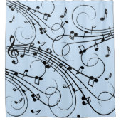 Rideaux De Douche Notes de musique fantaisie Bleu (Devant)