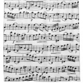 Rideaux De Douche Notes de musique feuille (Devant)