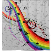 Rideaux De Douche Notes de musique noire sur Gray (Devant)