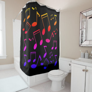 Rideaux De Douche Notes musicales Couleurs arc-en-ciel