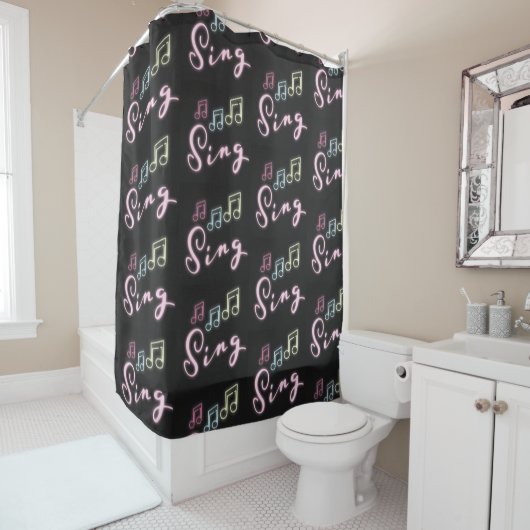 Rideaux De Douche Notes musicales de Sing Neon (En situation)