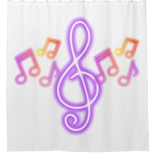 Rideaux De Douche Notes musicales Neon Treble Clef (Devant)