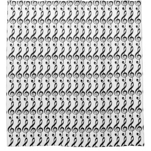 Rideaux De Douche notes musicales noires