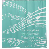 Rideaux De Douche Notes musicales personnalisées Turquoise (Devant)