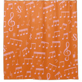 Rideaux De Douche Notes musicales rose et orange du Motif (Devant)