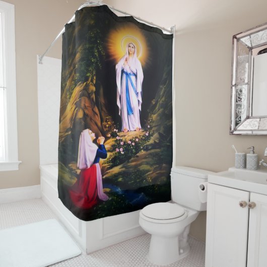 Rideaux De Douche Notre Dame de Lourdes (En situation)