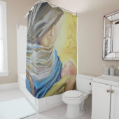 Rideaux De Douche Notre Dame du Silence tenant le bébé Jésus (En situation)