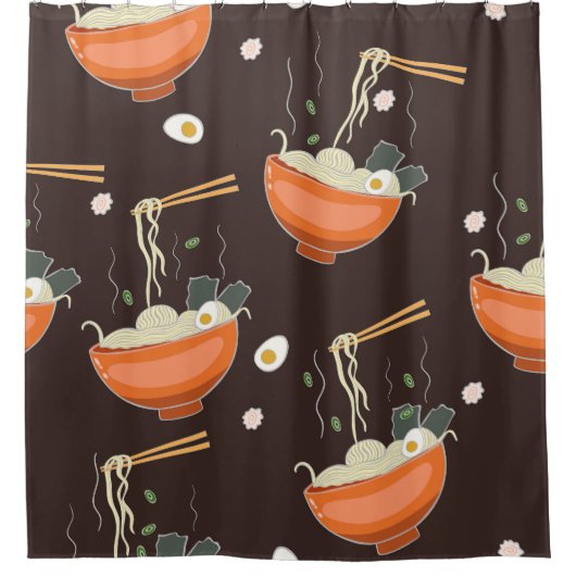 Rideaux De Douche Nouilles Ramen : Graphiques Vintages (Devant)