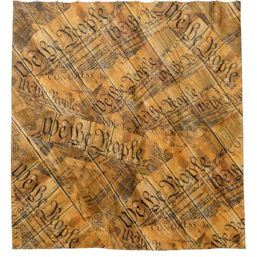 Rideaux De Douche Nous Le Peuple Constitution Américaine Bois Rustiq (Devant)