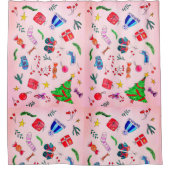 Rideaux De Douche Nouvel an Noël Croquis cadeaux (Devant)