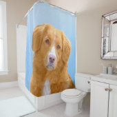 Rideaux De Douche Nouvelle-Écosse Peinture de chien pour l'essayeur  (En situation)