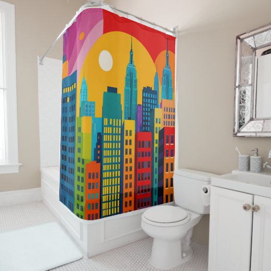 Rideaux De Douche Nouvelle Pop Art de York (En situation)