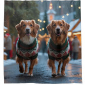 Rideaux De Douche Nova Scotia Duck Toller Christmas Snow Holiday (Devant)