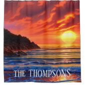 Rideaux De Douche Nuages de coucher de soleil clair tropical (Devant)