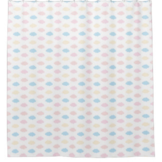 Rideaux De Douche Nuages de couleur pastel rose bleu jaune moderne