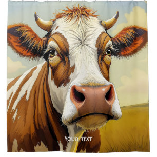 Rideaux De Douche Nuages de terrain de vache mignonne Imaginaire