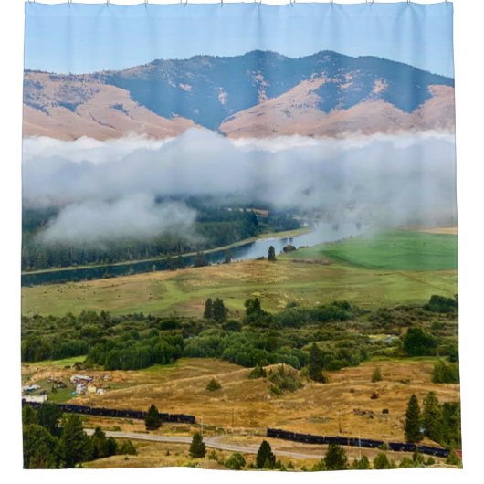 Rideaux De Douche Nuages sur la rivière Flathead (Devant)