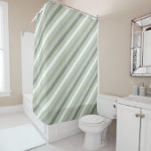 Rideaux De Douche Nuances de gris Diagonal Grille moderne (En situation)