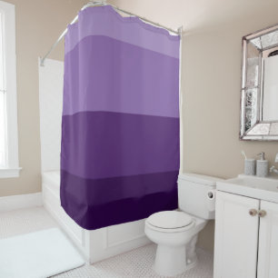 Rideaux De Douche Nuances de rayures foncées et violettes claires