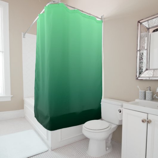 Rideaux De Douche Nuances de vert émeraude  (En situation)