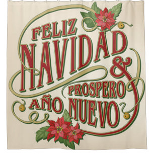 Rideaux De Douche Nuevo d'ano de Prospero de Feliz Navidad y