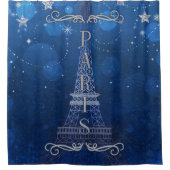 Rideaux De Douche Nuit à Paris Sous les étoiles Étoile Whimsical (Devant)