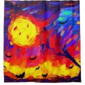 Rideaux De Douche Nuit Abstraite d'Halloween moderne (Devant)