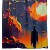 Rideaux De Douche Nuit Abstraite d'Halloween moderne (Devant)