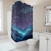 Rideaux De Douche Nuit de Starry Hills (En situation)