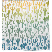 Rideaux De Douche Nuit Désert Cactus Saguaro Aquarelle (Devant)