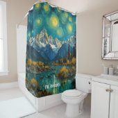 Rideaux De Douche Nuit étoilée dans les Rocheuses (En situation)