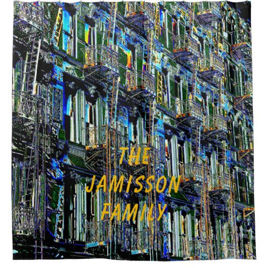 Rideaux De Douche NYC Fire échappe Pop Art Moderne Personnalisé (Devant)