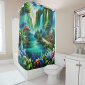 Rideaux De Douche "Oasis de cascade enchantée" (En situation)