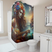 Rideaux De Douche "Oasis mélodique de la sirène" (En situation)