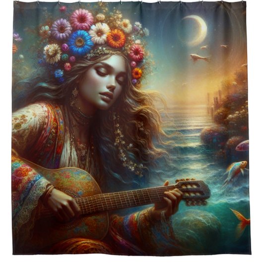 Rideaux De Douche "Oasis mélodique de la sirène" (Devant)