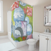 Rideaux De Douche Observance Folk Art par AnyaC (En situation)