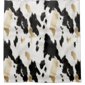 Rideaux De Douche Occidental Noir Blanc Glam Or Cowhal (Devant)
