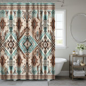 Rideaux de douche occidentaux turquoise Boho, déco