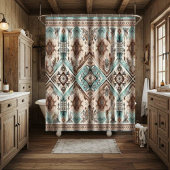 Rideaux de douche occidentaux turquoise Boho, déco
