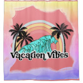 Rideaux De Douche Ocean Beach Arc en arc-en-ciel Palm Trees Vacances (Devant)