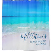 Rideaux De Douche Ocean Beach La Scène Balnéaire Maison d'été (Devant)