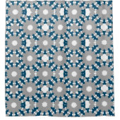 Rideaux De Douche Océan bleu gris blanc Cercles connectés Motif (Devant)