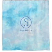 Rideaux De Douche Océan bleu marbré (Devant)